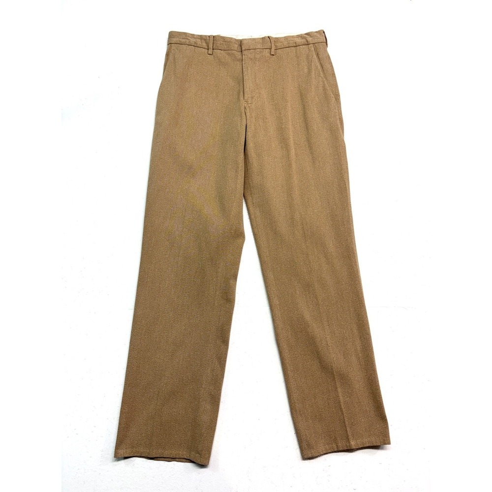 Polo Ralph Lauren 34x32 Brown Flat Front Cotton Dress Pants Chino Twill Mens